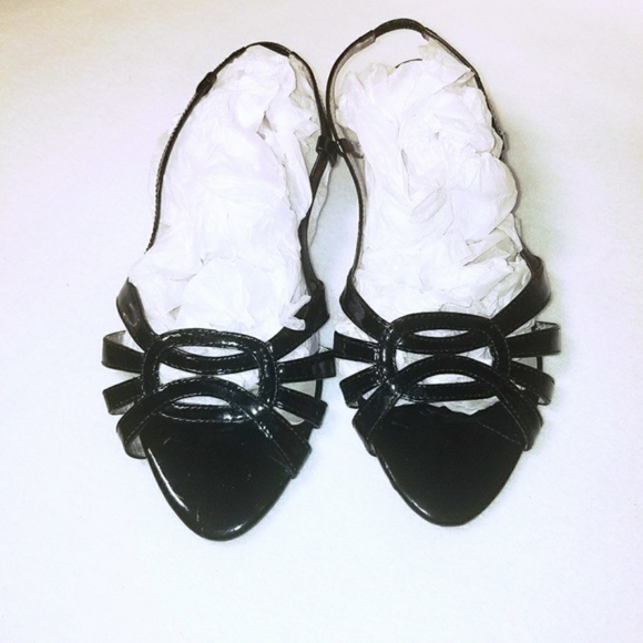 Avenue 10 Wide Patent Leather Strappy Mini Heels - Picture 3 of 3